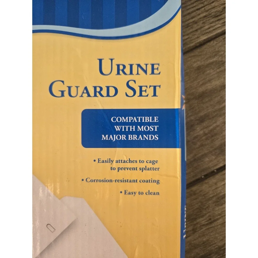 New Open Box DuMor Small Pet Animal Cage Urine Guards WHITE METAL 15